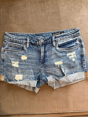 Blank NYC Light Blue Distressed Denim Cutoff Shorts